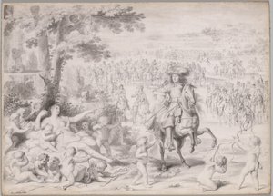 Louis XIV Captured by Venus by studio of Charles Le Brun