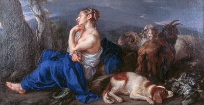 Erminia writing the name of her beloved on tree trunk by (1679 1740) Imperiali