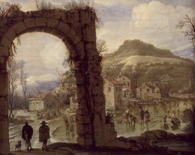 Winter Scene with an Arch by AB.C.