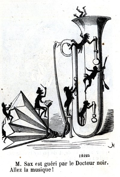 Mr. Sax is Wounded by the Black Doctor. (Adolphe (Adolph) Sax, Inventor of the Saxophone (1814-1894)) by Nadar