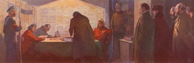 Bolsheviks Going Through the Contents of Safe Deposit Boxes in a Bank, Russian Revolution by (after) Carrey