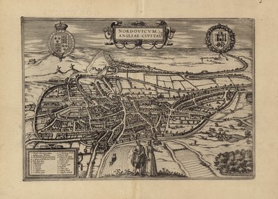 Map of Norwich, Norfolk by (after) English School