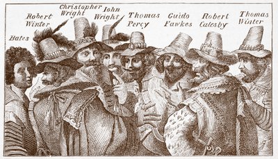 The Gunpowder Plot Conspirators, After a 1606 Engraving by (after) English School