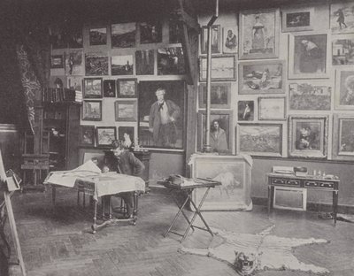 French Painter Alfred Philippe Roll in His Studio by (after) French Photographer