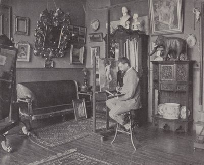 French painter Henri Gervex in his studio by (after) French Photographer