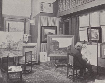 Jean Charles Cazin in his studio by (after) French Photographer