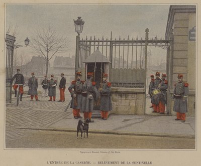 The Entrance of the Barracks, Changing the Guard by (after) French Photographer