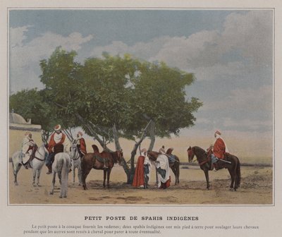 Small Post of Indigenous Spahis by (after) French Photographer