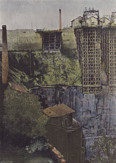Trelaze, Les Ardoisieres (coloured photo) by (after) French Photographer