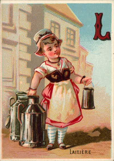 L for Laitiere (Dairy Worker) by (after) French School
