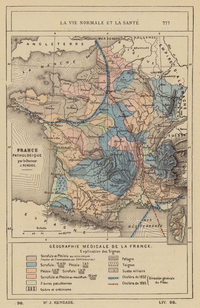 Medical geography of France by (after) French School