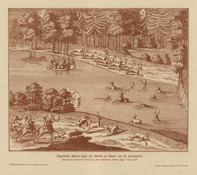 Deer hunting using a water trap by (after) German School