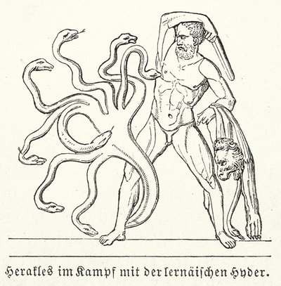 Heracles Battling the Lernaean Hydra by (after) German School