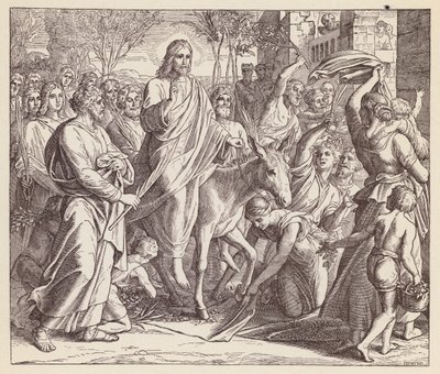 Jesus entering Jerusalem by (after) German School
