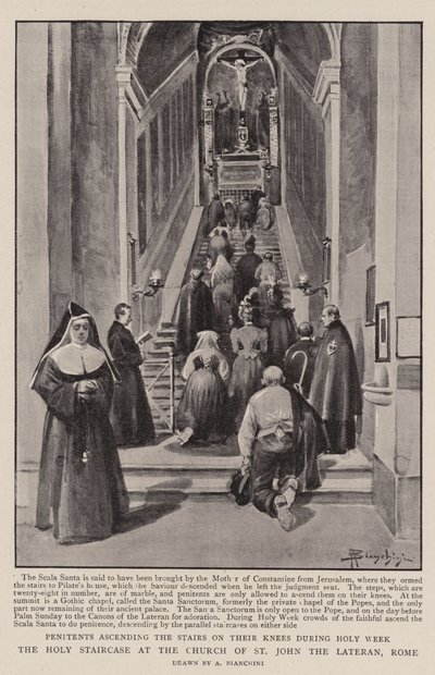 The Holy Staircase at the Church of St John the Lateran, Rome by (after) Italian School