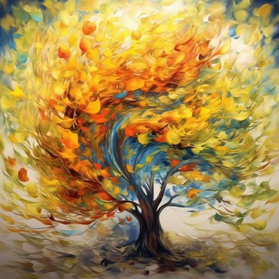 Colorful Tree Artwork by F. Abderrahim