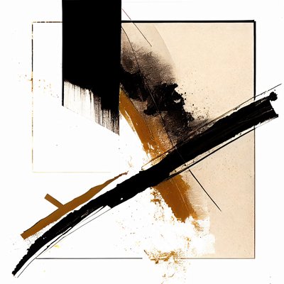 Black & Beige Diagonal Strokes by F. Abderrahim