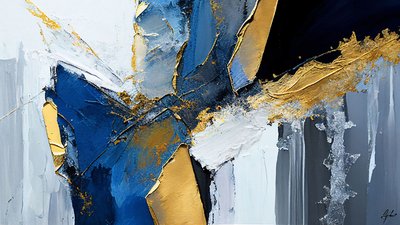 Textured Painting with Thick Brushstrokes by F. Abderrahim