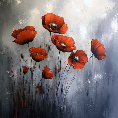 Red Poppies Canvas Wall Art by F. Abderrahim