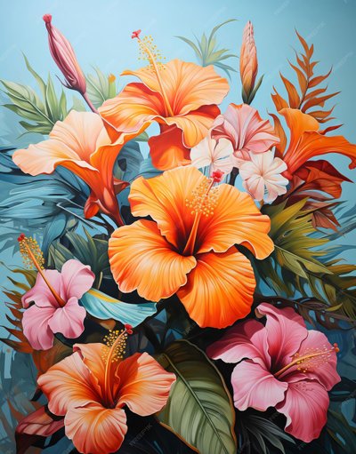 Flower Bouquet Orange and Pink by F. Abderrahim