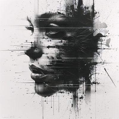 Zoomed-Out Portrait of a Black and White Minimalist Woman