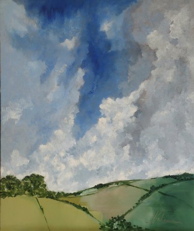 Landscape with Hills and Clouds by M. Vet