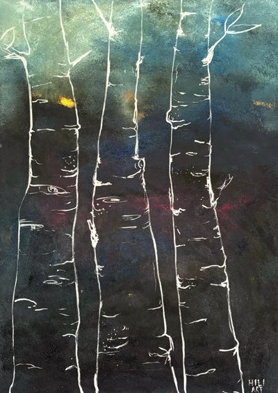 Weiße Bäume von HILI ART Tetiana Brzozowski