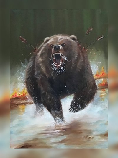 The Last Rage (Attacking Bear) by Faller Rüdiger - Tician