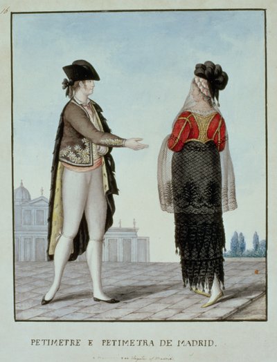 Nobleman and Noblewoman from Madrid, late 18th century by 18th century Naples school