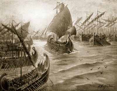 Cimon takes command of the Greek Fleet, illustration from 