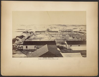 Sickel Hospital, Looking Towards Fairfax Seminary, January 5, 1864 by A.J. Russell