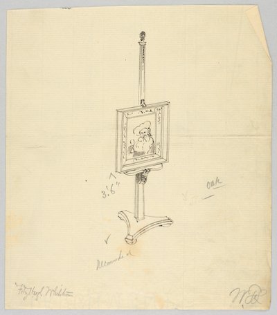 Design for Oak Painting Easel by A.N. Davenport Co.