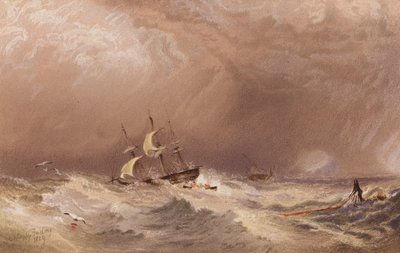 A Ship in Distress by A.V. Copley (after) Fielding