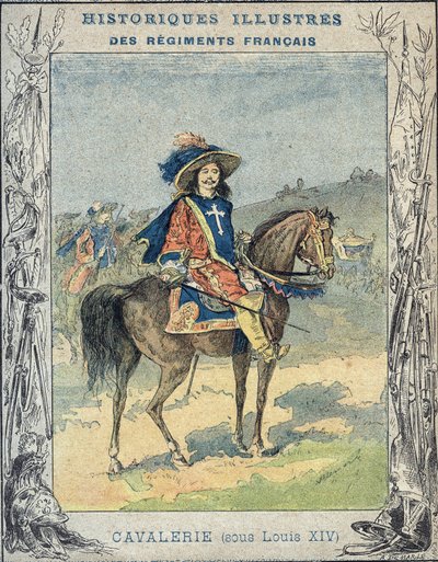 Cavalry under Louis XIV - From a protective sleeve for school books, late 19th century - illustration by A Demarle by A. Demarle