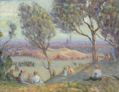 View from Arlington Heights, with Chautauqua Tents and the Washington Monument, ca. 1922 by A. H. O. Rolle