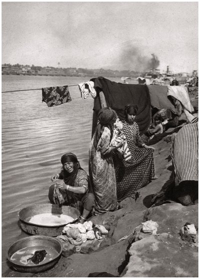 Washerwomen on the banks of the Tigris, Baghdad, Iraq by A. Kerim