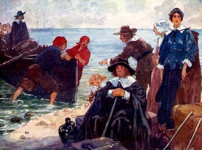 A Band of Exiles Moor Their Bark on the Wild New England Shore by A. S. Forrest