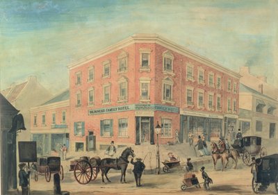 Corner of George and Hunter Streets, Sydney, 1849 by A. Torning