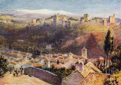 Granada, General View of the Alhambra by A. Trevor Haddon