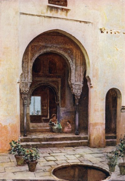 The Alhambra, Court of the Mexuar, West Facade by A. Trevor Haddon