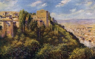View of Granada and the Alhambra by A. Trevor Haddon