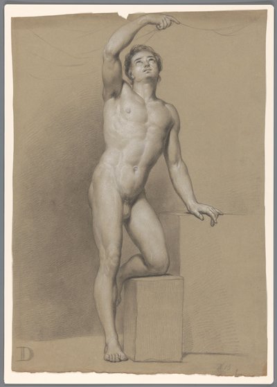 Standing Male Nude, Seen from the Front by A. Waterloo (attributed to)