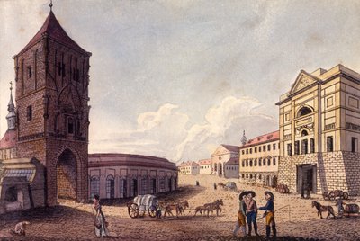 Powder Tower and Hybern Customs House, Prague by A. and Berka, Johann Gustav