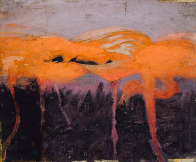 Red Flamingoes, Study for Book Concealing Coloration in the Animal Kingdom by Abbott Handerson Thayer
