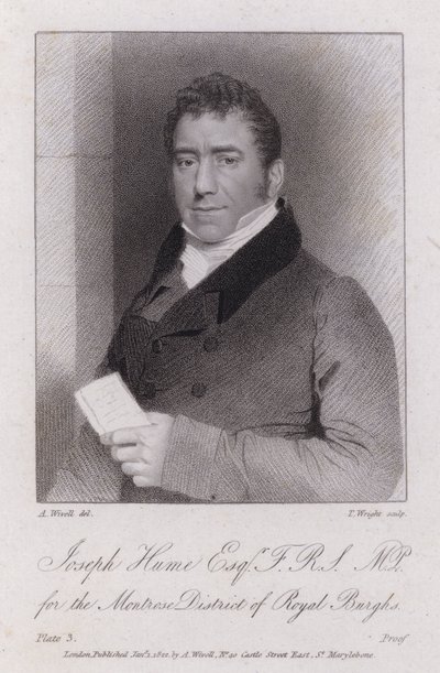 Joseph Hume, Scottish doctor, politician and radical MP by Abraham (after) Wivell