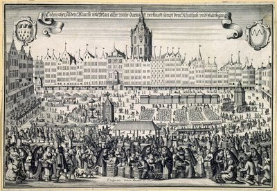 Old Market in Cologne by Abraham Aubry