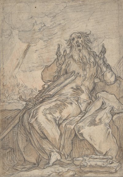 Saint Paul Seated, with His Conversion in the Background by Abraham Bloemaert
