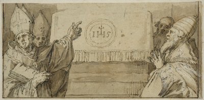 The Four Latin Church Fathers in Front of an Altar by Abraham Bloemaert