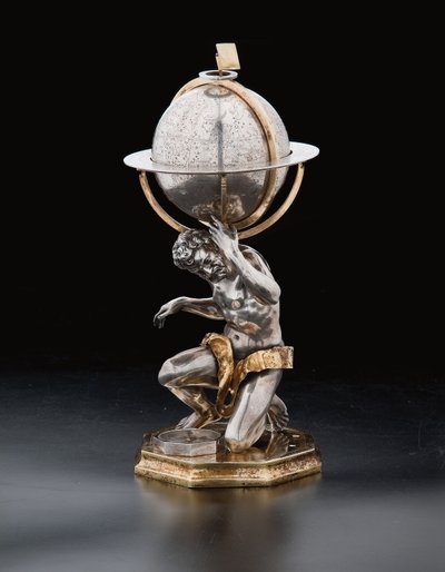Two Exceptional Terrestrial and Celestial Globes, Supported by Hercules and Atlas, Augsburg, 1697-99 by Abraham Drentwett