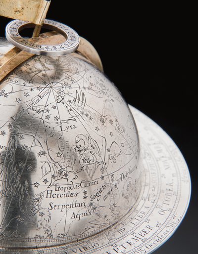Two exceptional terrestrial and celestial globes, supported by Hercules and Atlas, Augsburg by Abraham Drentwett